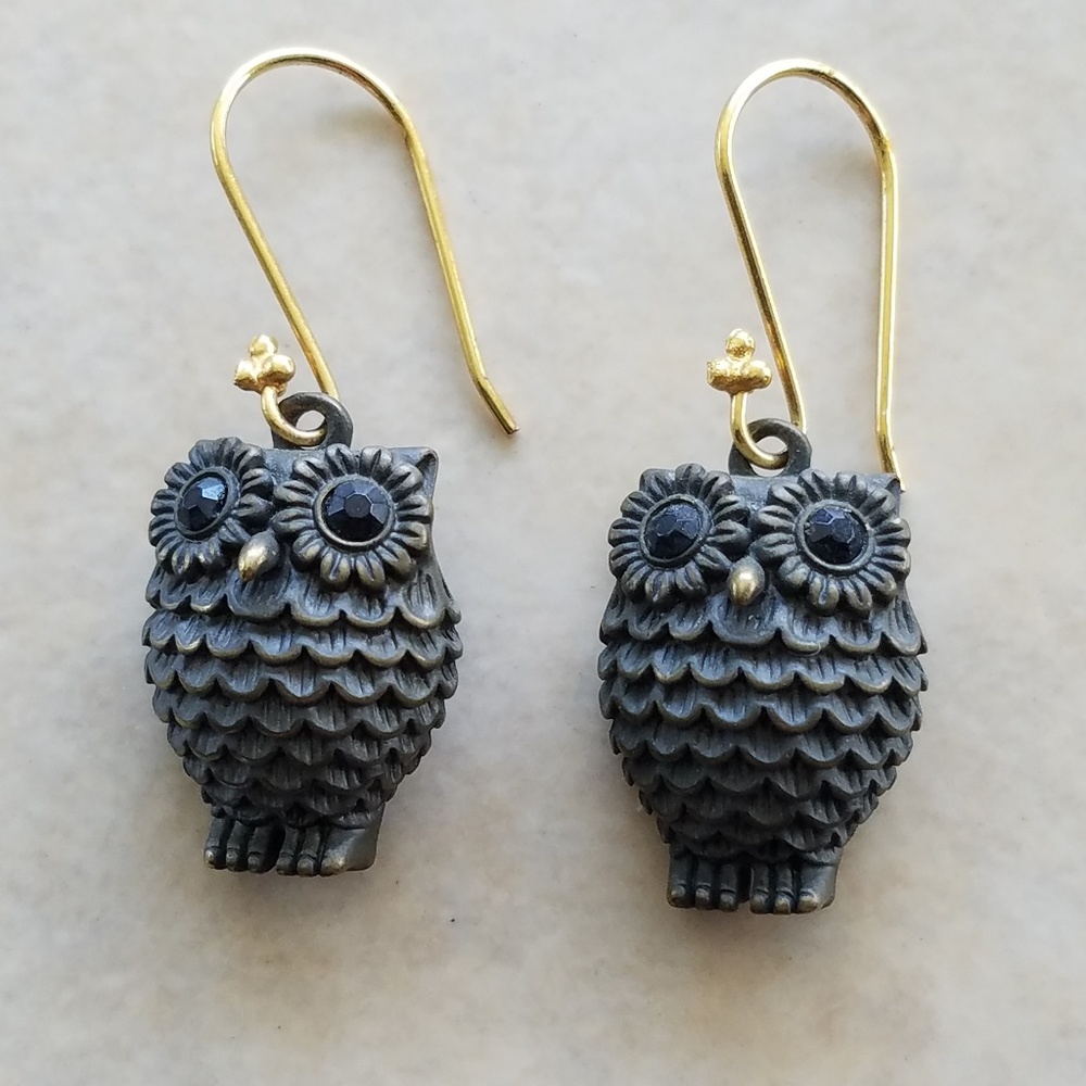 Owl dangle earrings